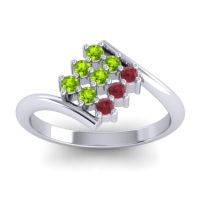 Peridot Fashion Ring In Platinum With Ruby – Navaza Simple Ring
