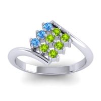 Peridot Fashion Ring In Palladium With Swiss Blue Topaz – Navaza Simple Ring