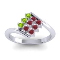 Ruby Fashion Ring In Platinum With Peridot – Navaza Simple Ring