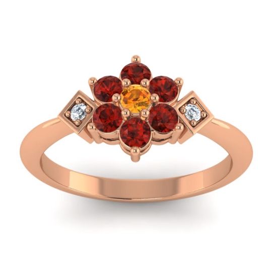 Simple Floral Pave Abja Ring