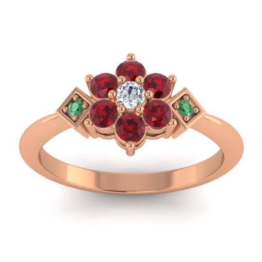 Simple Floral Pave Abja Ring