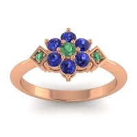 Emerald Fashion Ring In 18K Rose Gold With Blue Sapphire – Abja Simple Ring