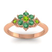 Peridot Fashion Ring In 18K Rose Gold With Emerald – Abja Simple Ring