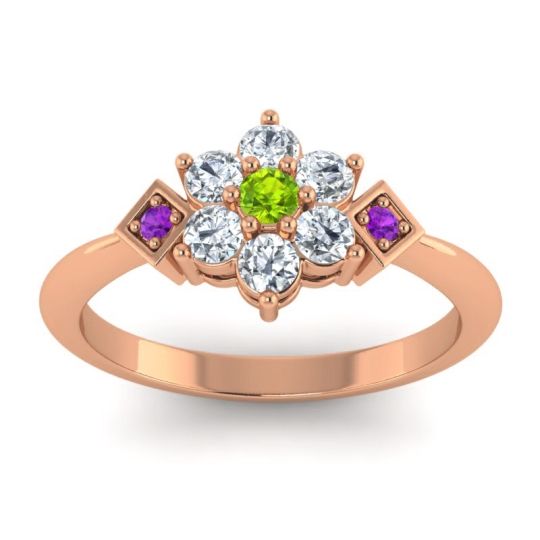 Simple Floral Pave Abja Ring