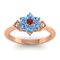 Simple Floral Pave Abja Ring