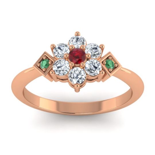 Simple Floral Pave Abja Ring