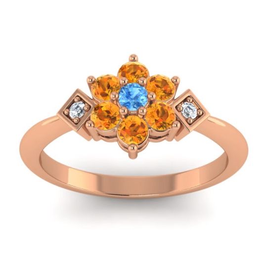 Simple Floral Pave Abja Ring