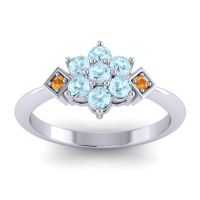 Aquamarine Fashion Ring In Palladium With Citrine – Abja Simple Ring