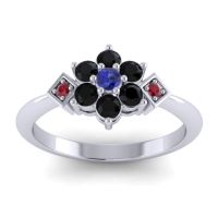 Blue Sapphire Fashion Ring In Palladium With Black Onyx And Ruby – Abja Simple Ring