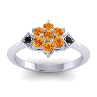Citrine Fashion Ring In Palladium With Black Onyx – Abja Simple Ring
