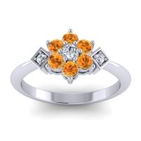 Simple Floral Pave Abja Ring