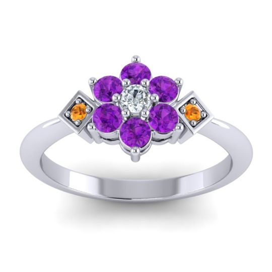 Simple Floral Pave Abja Ring