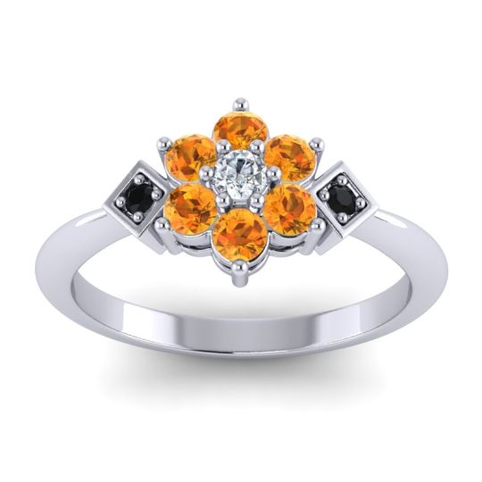 Simple Floral Pave Abja Ring