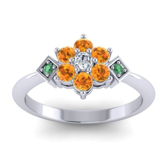 Simple Floral Pave Abja Ring