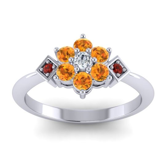 Simple Floral Pave Abja Ring