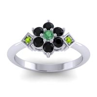 Emerald Fashion Ring In Palladium With Black Onyx And Peridot – Abja Simple Ring