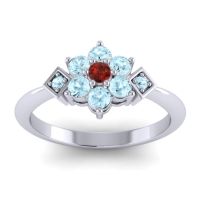 Garnet Fashion Ring In Palladium With Aquamarine – Abja Simple Ring