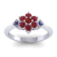 Garnet Fashion Ring In Palladium With Ruby And Blue Sapphire – Abja Simple Ring