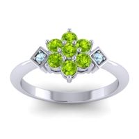Peridot Fashion Ring In Palladium With Aquamarine – Abja Simple Ring