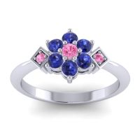 Pink Tourmaline Fashion Ring In Palladium With Blue Sapphire – Abja Simple Ring