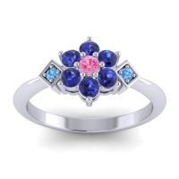 Pink Tourmaline Fashion Ring In Platinum With Blue Sapphire And Swiss Blue Topaz – Abja Simple Ring