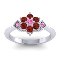 Pink Tourmaline Fashion Ring In Palladium With Garnet – Abja Simple Ring