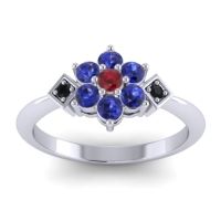 Ruby Fashion Ring In Platinum With Blue Sapphire And Black Onyx – Abja Simple Ring