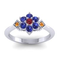 Ruby Fashion Ring In Palladium With Blue Sapphire And Citrine – Abja Simple Ring
