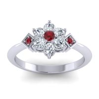 Ruby Fashion Ring In Palladium With Lab Diamond – Abja Simple Ring