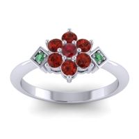 Ruby Fashion Ring In Palladium With Garnet And Emerald – Abja Simple Ring