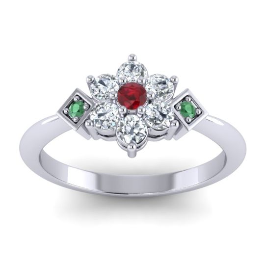 Simple Floral Pave Abja Ring