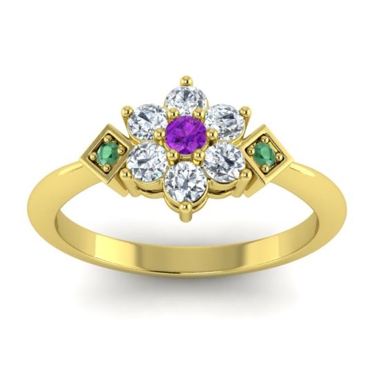 Simple Floral Pave Abja Ring