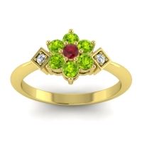 Simple Floral Pave Abja Ring