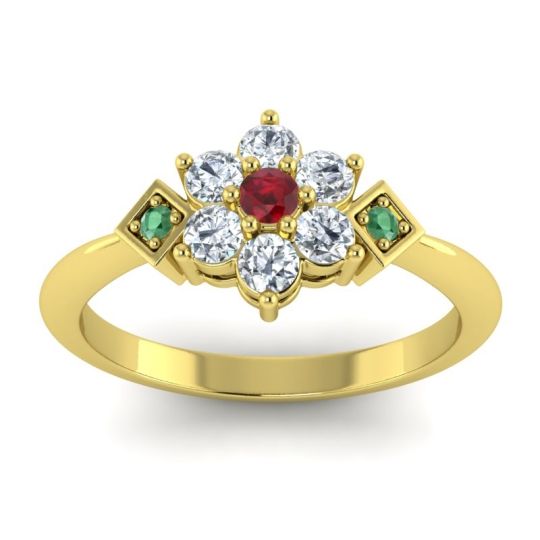 Simple Floral Pave Abja Ring