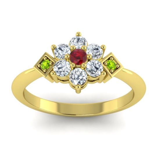 Simple Floral Pave Abja Ring