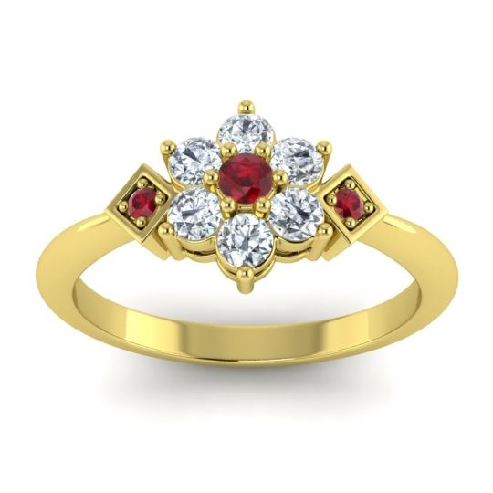 Simple Floral Pave Abja Ring