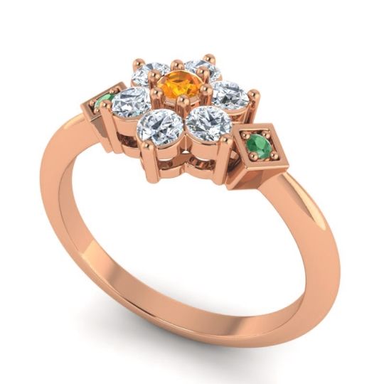 Simple Floral Pave Abja Ring