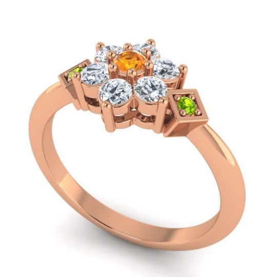 Simple Floral Pave Abja Ring