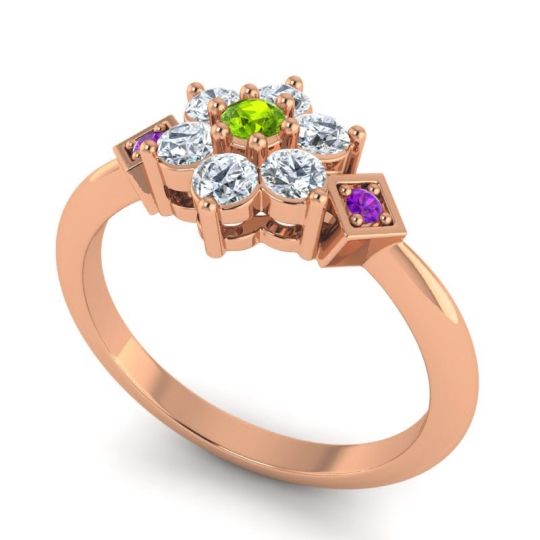 Simple Floral Pave Abja Ring