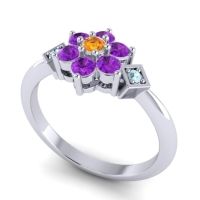 Simple Floral Pave Abja Ring
