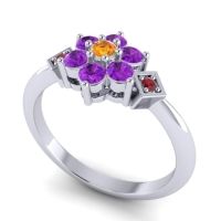 Simple Floral Pave Abja Ring