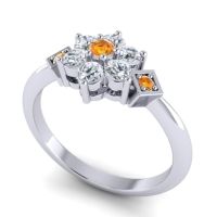 Simple Floral Pave Abja Ring