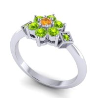 Simple Floral Pave Abja Ring
