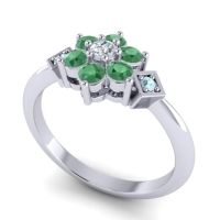 Simple Floral Pave Abja Ring