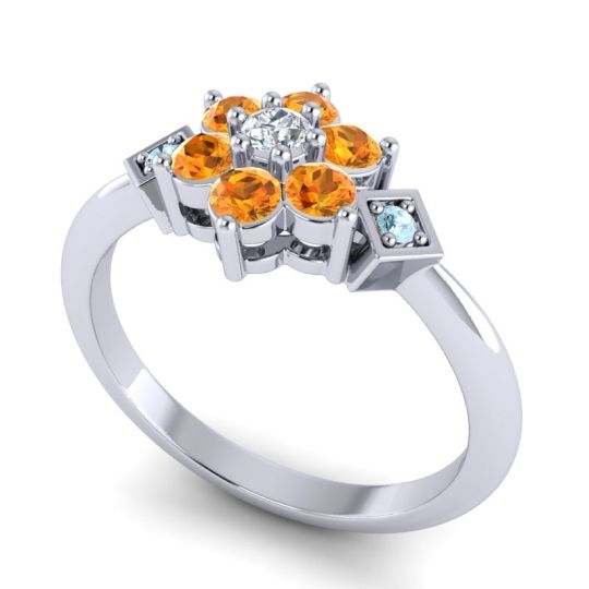 Simple Floral Pave Abja Ring