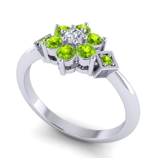 Simple Floral Pave Abja Ring