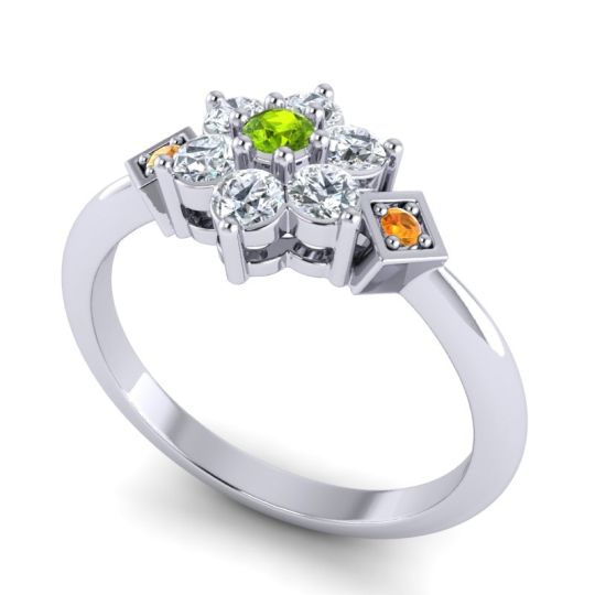 Simple Floral Pave Abja Ring