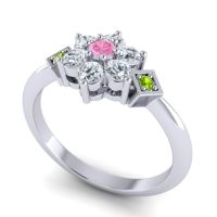 Simple Floral Pave Abja Ring