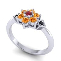 Simple Floral Pave Abja Ring