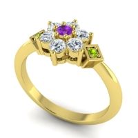 Simple Floral Pave Abja Ring